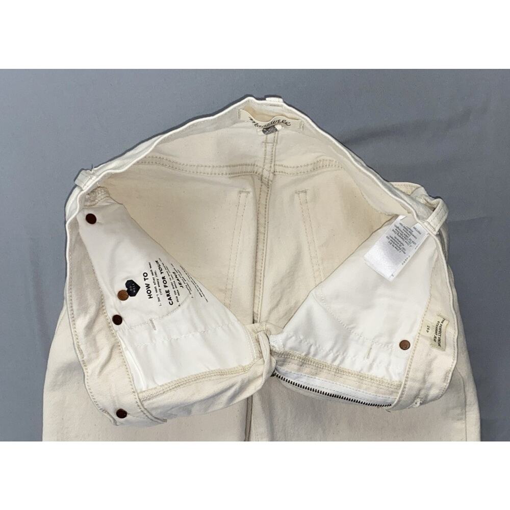 Madewell White Perfect Vintage Straight Jeans with Frayed Hem - Picture 3 of 5
